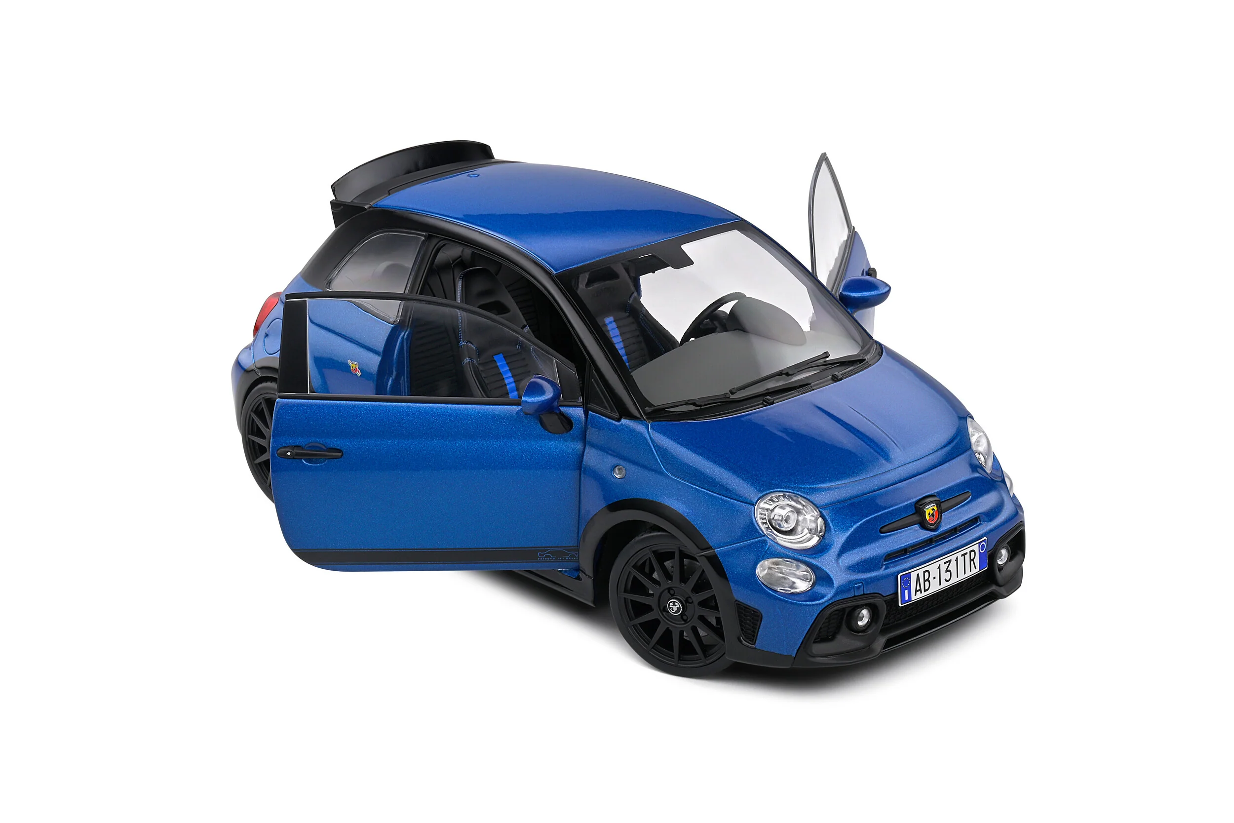 Solido 2022 Fiat 695 (500) Abarth Tribute 131 Rally Blue 1:18 - Image 8