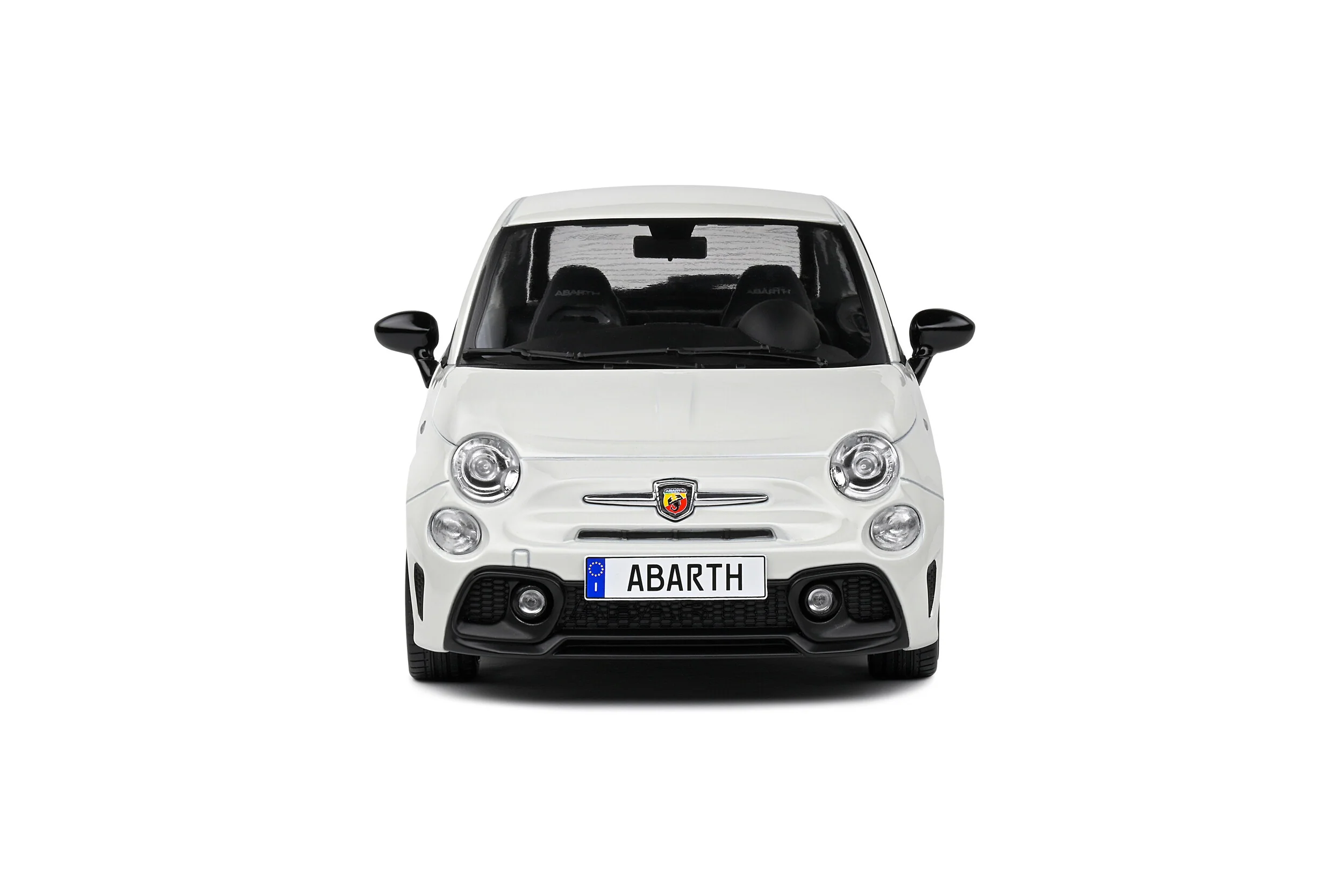 Solido 2022 Fiat 695 (500) Abarth White w/ Black Stripe 1:18 - Image 6