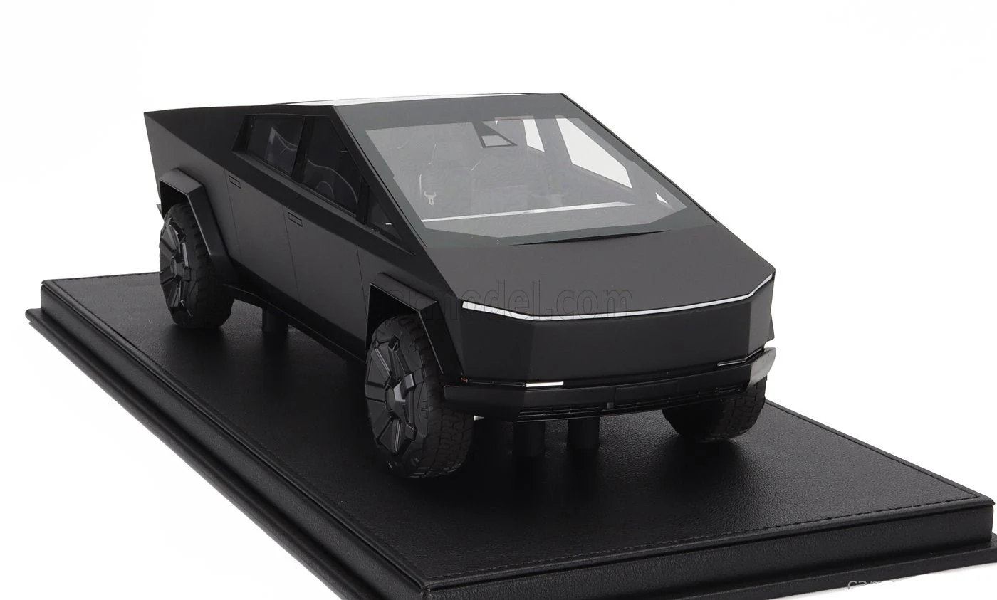 Top Marques Tesla Cybertruck Matte Black 1:18 Scale Model WITH DISPLAY CASE - Image 4