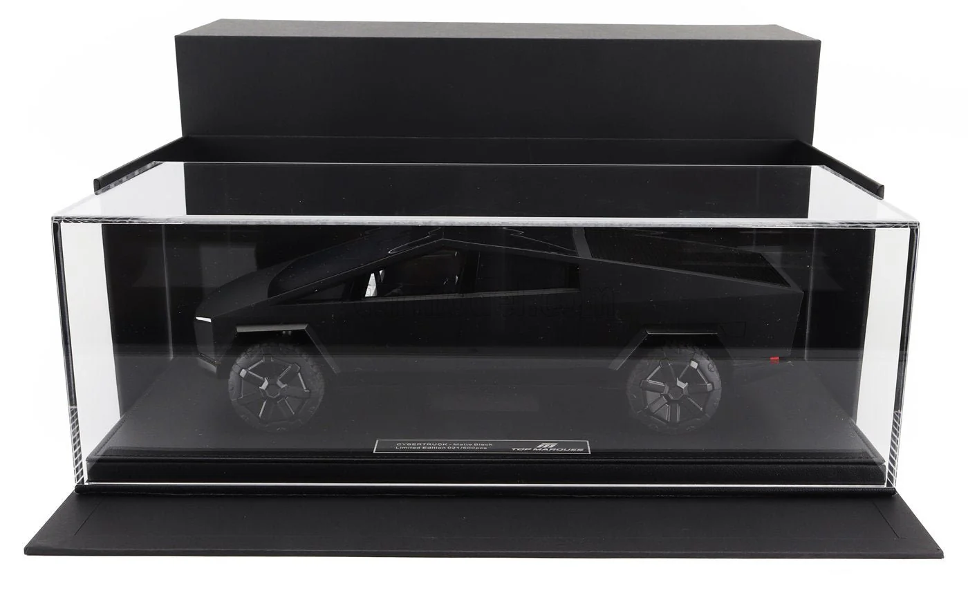 Top Marques Tesla Cybertruck Matte Black 1:18 Scale Model WITH DISPLAY CASE - Image 7