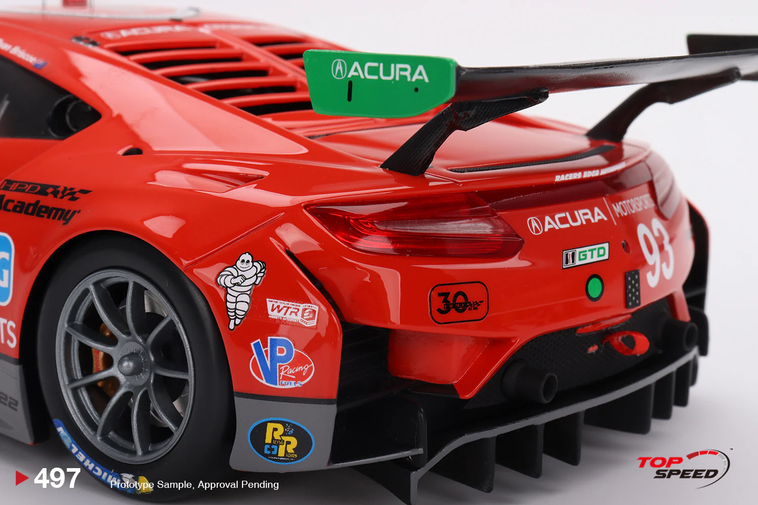 Topspeed 1:18 Acura NSX GT3 EVO22 #93 Harrison Contracting Company Racers Edge Motorsports with WTR Andretti 2023 IMSA Daytona 24 Hrs - Image 3