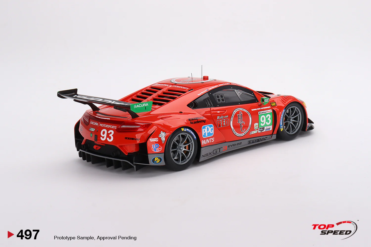 Topspeed 1:18 Acura NSX GT3 EVO22 #93 Harrison Contracting Company Racers Edge Motorsports with WTR Andretti 2023 IMSA Daytona 24 Hrs - Image 4