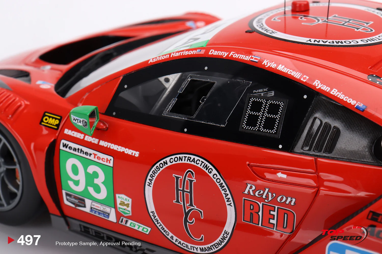 Topspeed 1:18 Acura NSX GT3 EVO22 #93 Harrison Contracting Company Racers Edge Motorsports with WTR Andretti 2023 IMSA Daytona 24 Hrs - Image 5