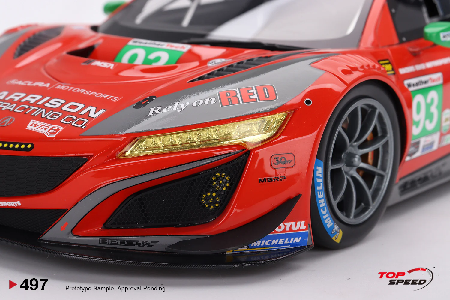 Topspeed 1:18 Acura NSX GT3 EVO22 #93 Harrison Contracting Company Racers Edge Motorsports with WTR Andretti 2023 IMSA Daytona 24 Hrs - Image 6