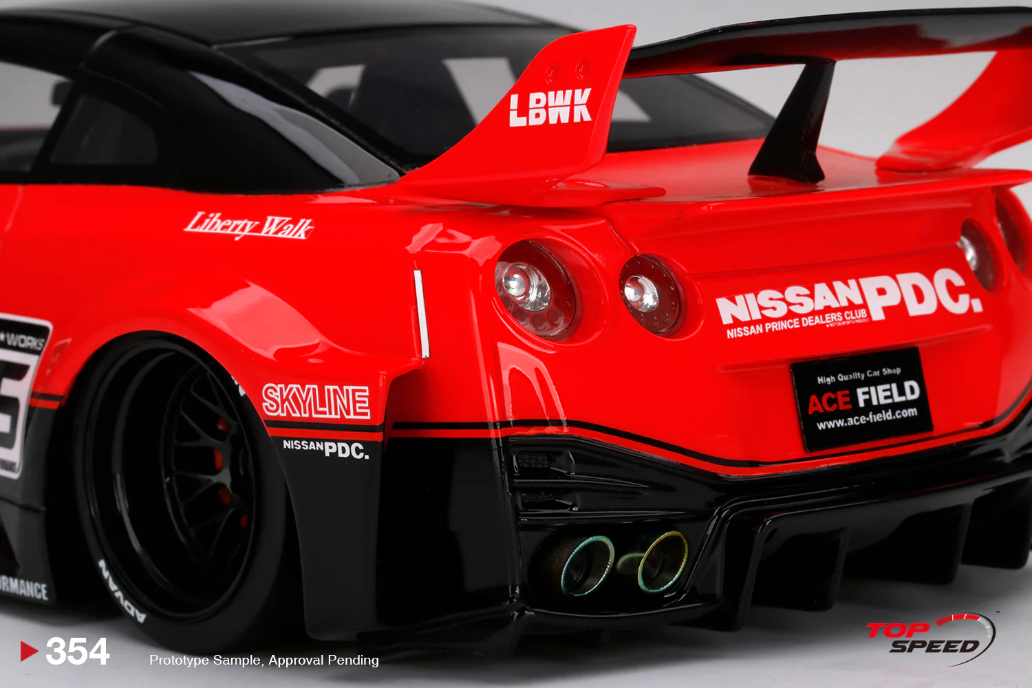 Topspeed 1:18 LB-Silhouette WORKS GTR NISSAN 35GT-RR Ver.1  Red/Black - Image 6