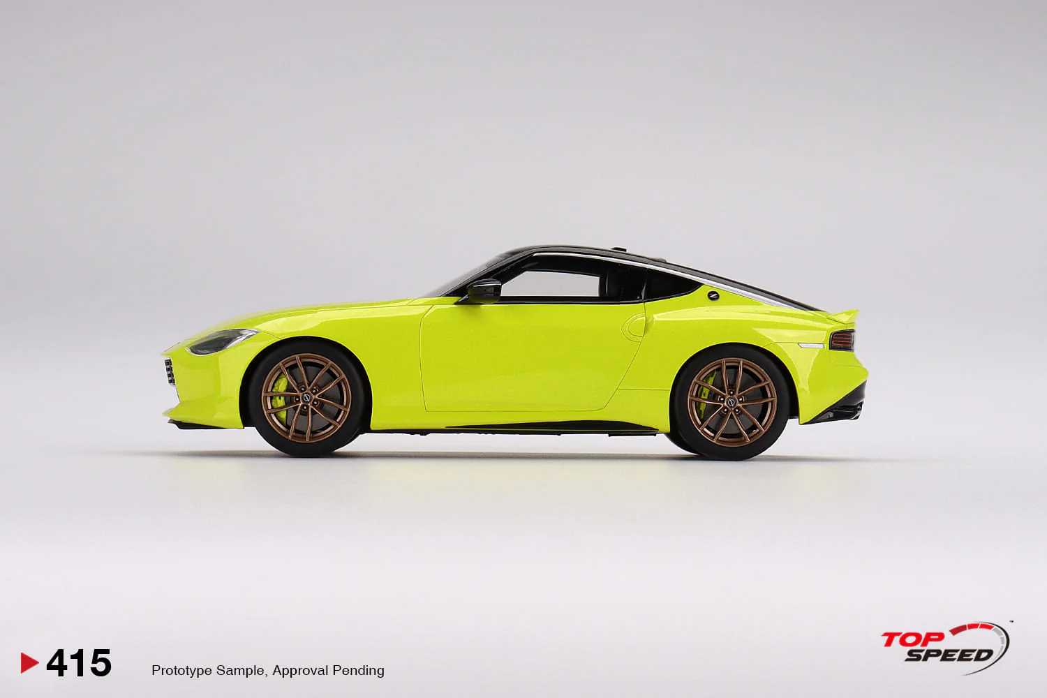 Topspeed 1:18 Nissan Fairlady Z Proto Spec 2023 Ikazuchi Yellow RHD - Image 3