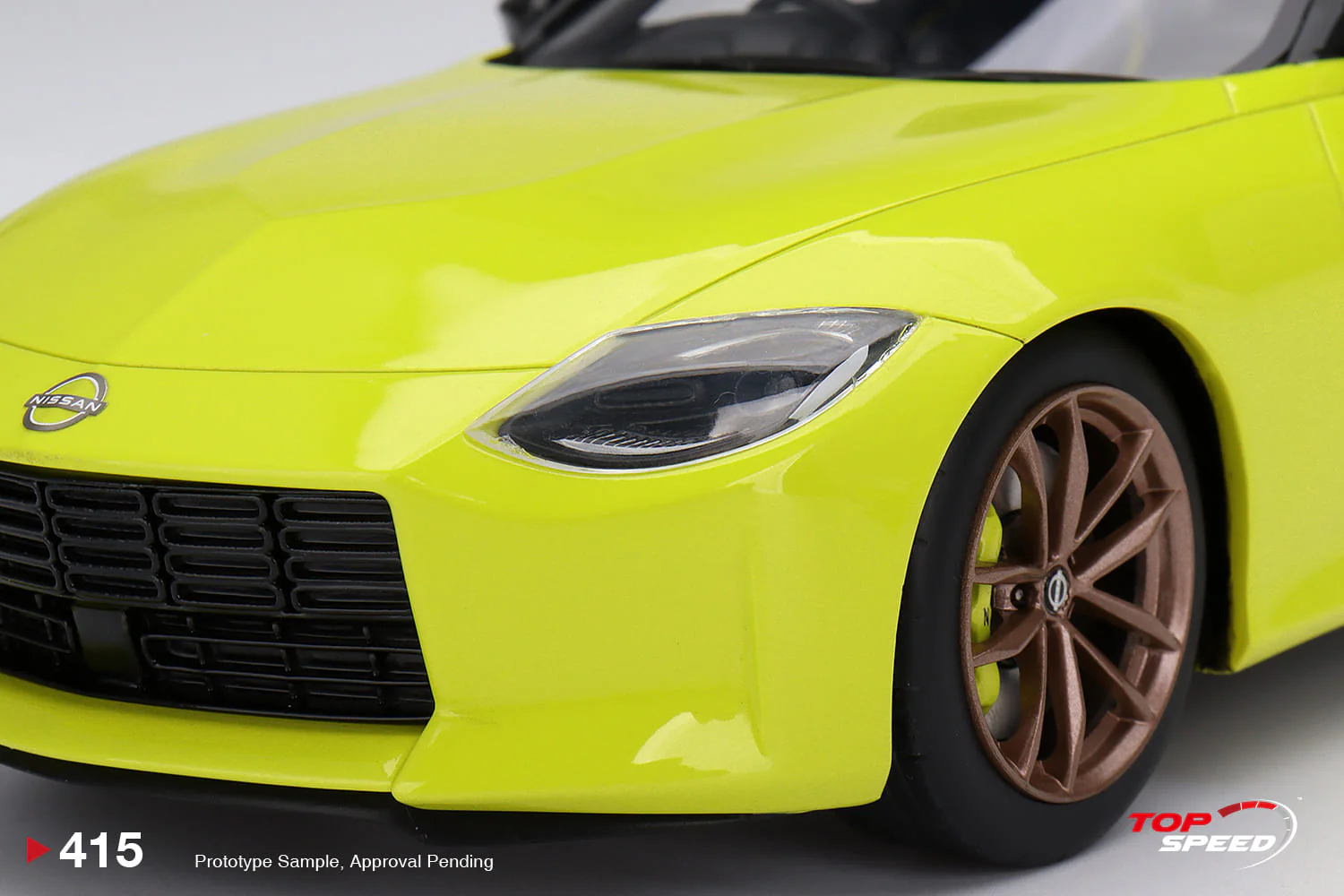 Topspeed 1:18 Nissan Fairlady Z Proto Spec 2023 Ikazuchi Yellow RHD - Image 4