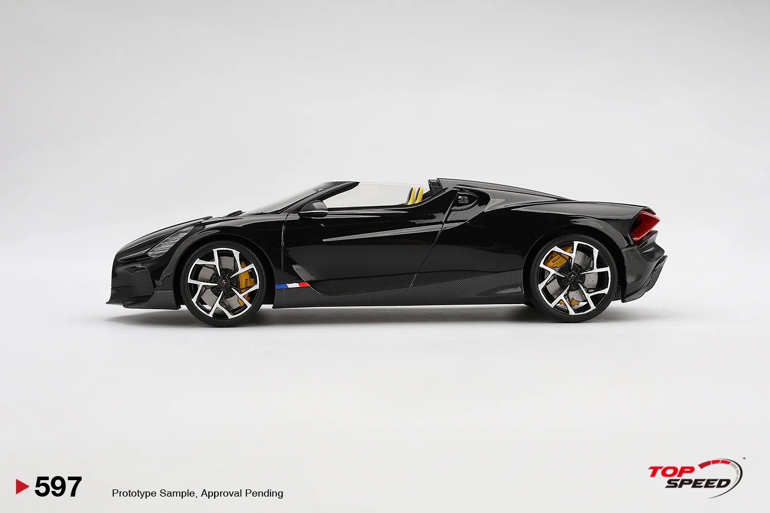 Topspeed Bugatti W16 Mistral Black 1:18 - Image 3