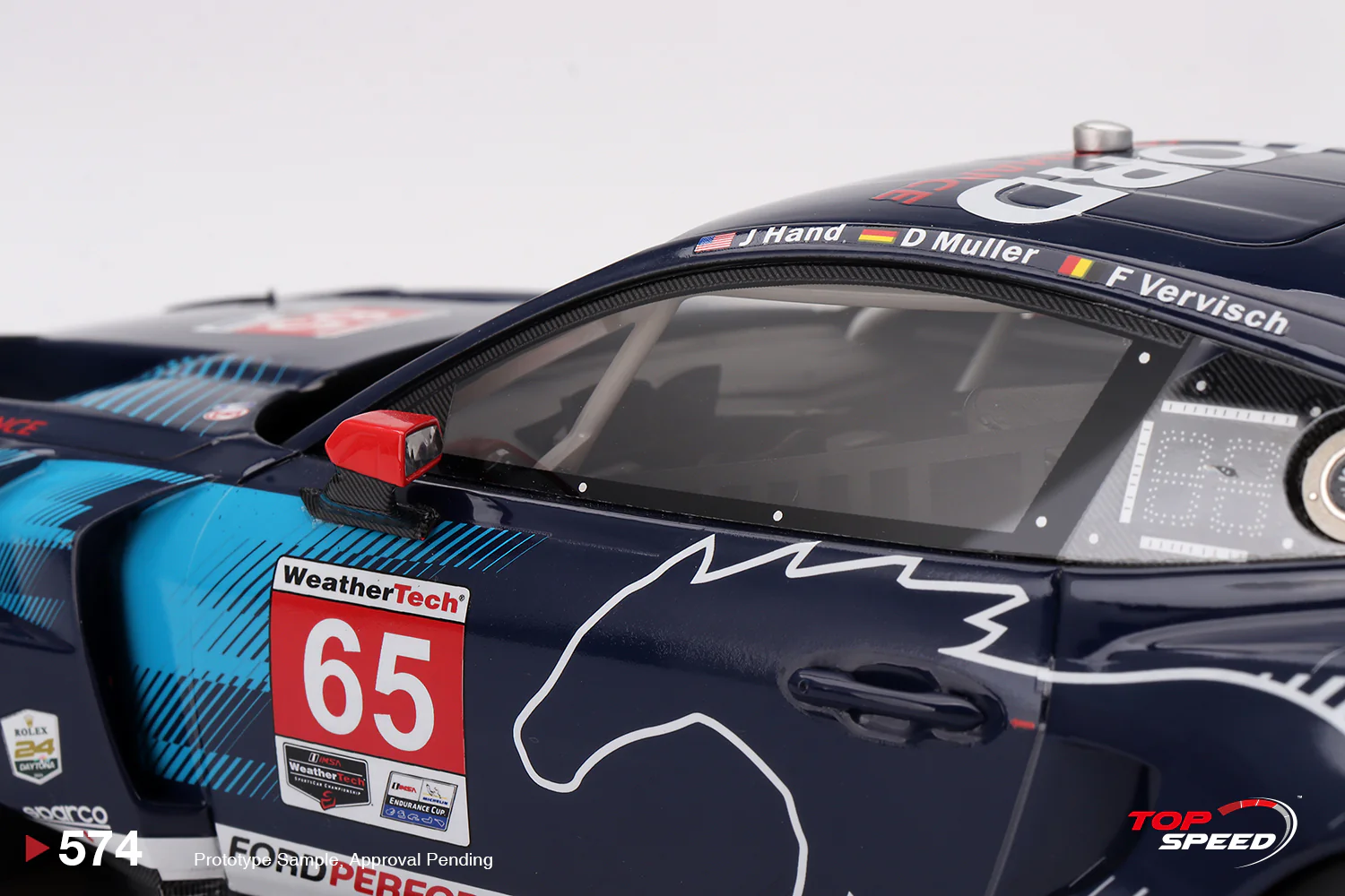 Topspeed Ford Mustang GT3 #65 Ford Multimatic Motorsports 2024 IMSA Daytona 24hrs Black 1:18 - Image 5