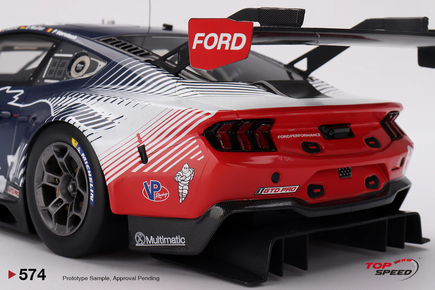 Topspeed Ford Mustang GT3 #65 Ford Multimatic Motorsports 2024 IMSA Daytona 24hrs Black 1:18 - Image 6